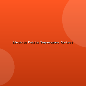 Electric Kettle Temperature Control